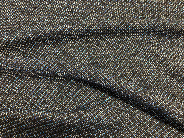 Blue & Black Speckled Tweed Suiting